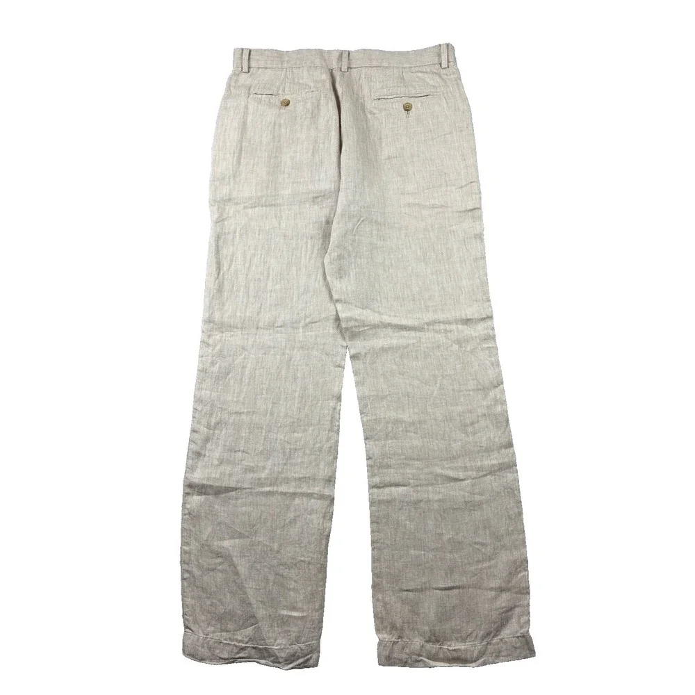 Banana Republic Pants Mens 33x34 Flax Linen Herringbone Baggy Wide Leg Chino Y2K